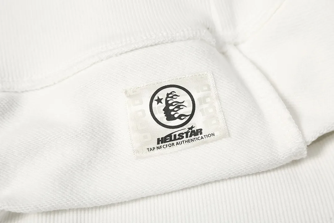 8802# P160 Hellstar high-quality Hellstar American trendy printed cotton terry crew neck sweatshirt Color: White Black Size: S M L XL