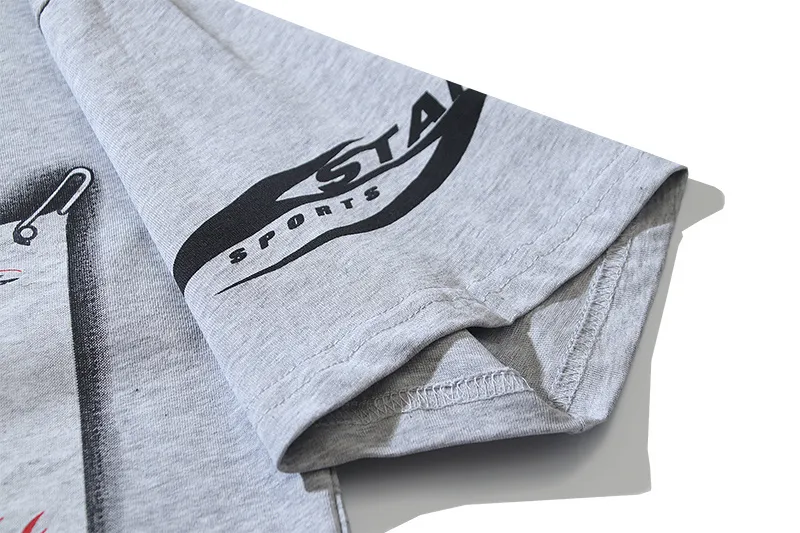 P116 Real shot of Hellstar Hellstar high street pure cotton loose short-sleeved T-shirt Fabric: 240g 32 count fine cotton double yarn pure cotton Color: Gray Size: S M L XL