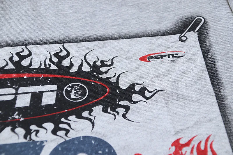 P116 Real shot of Hellstar Hellstar high street pure cotton loose short-sleeved T-shirt Fabric: 240g 32 count fine cotton double yarn pure cotton Color: Gray Size: S M L XL