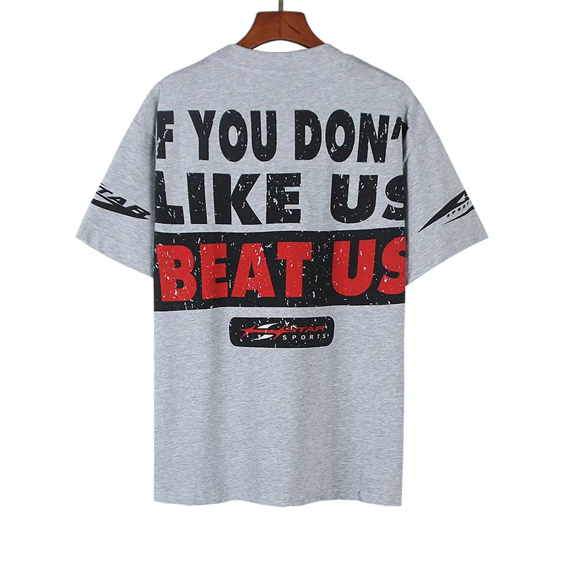 P116 Real shot of Hellstar Hellstar high street pure cotton loose short-sleeved T-shirt Fabric: 240g 32 count fine cotton double yarn pure cotton Color: Gray Size: S M L XL