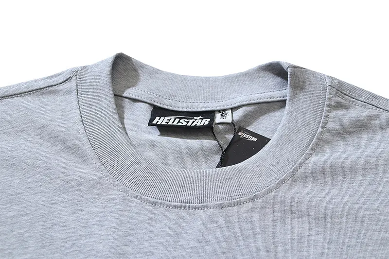 P116 Real shot of Hellstar Hellstar high street pure cotton loose short-sleeved T-shirt Fabric: 240g 32 count fine cotton double yarn pure cotton Color: Gray Size: S M L XL