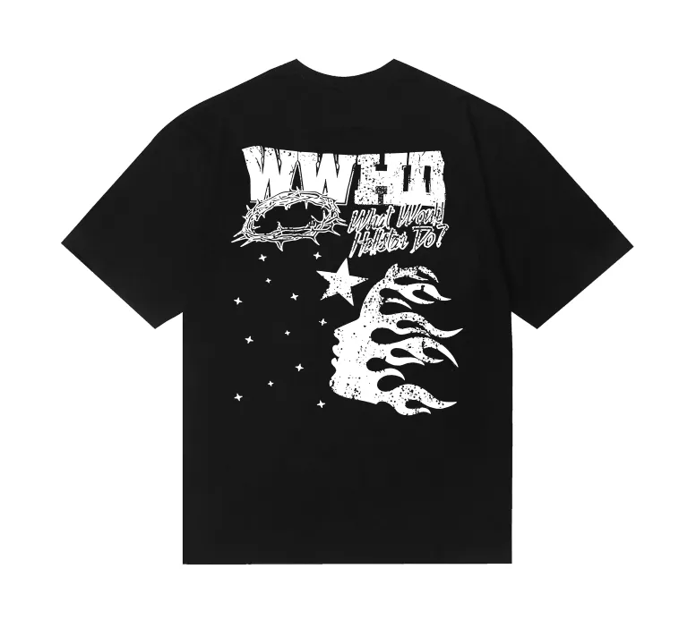 6726# P116 Hellstar American fashion high street pure cotton loose short-sleeved T-shirt Color: Black Gray Size: S M L XL