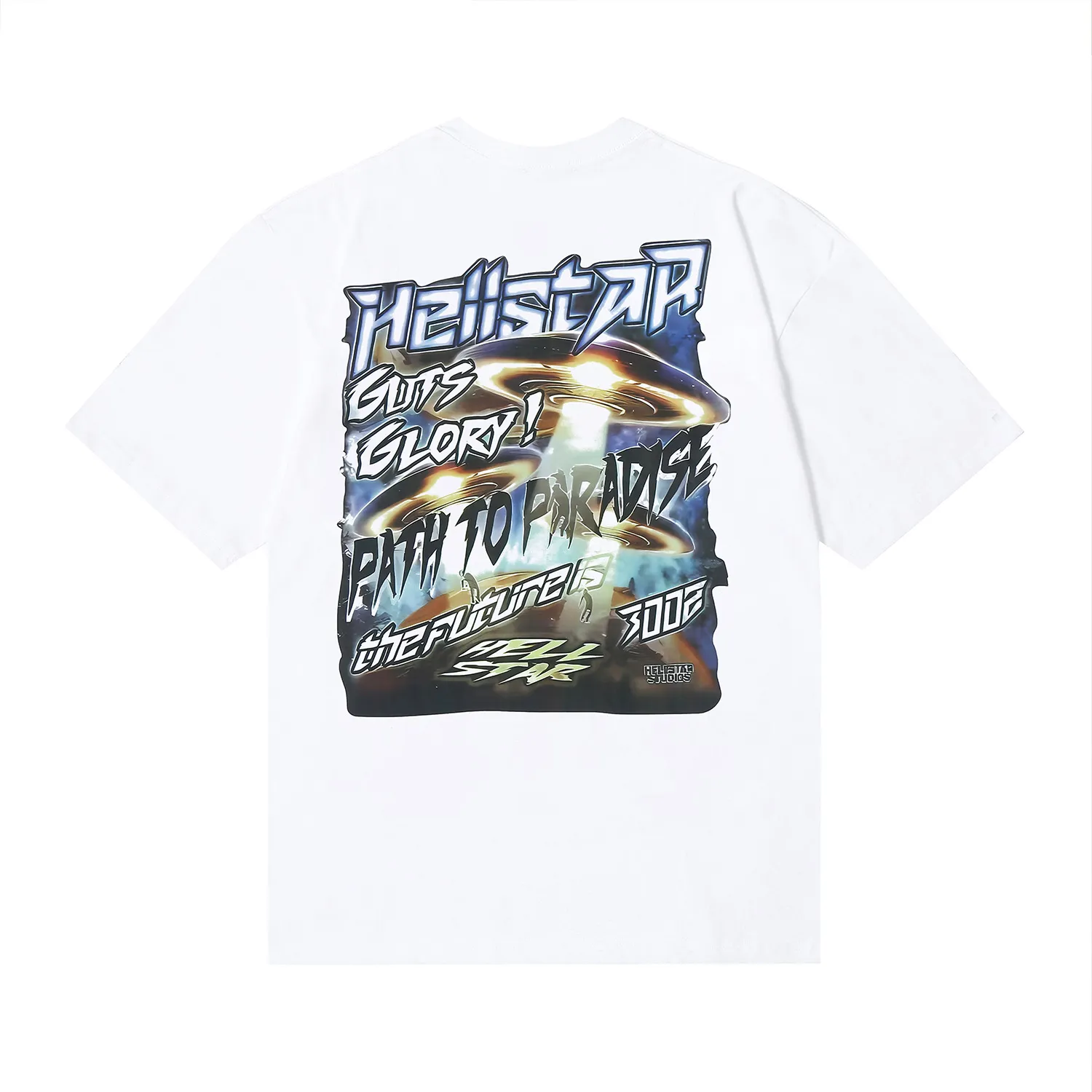6666# P116 Hellstar American fashion high street pure cotton loose short-sleeved T-shirt Color: White Black Size: S M L XL