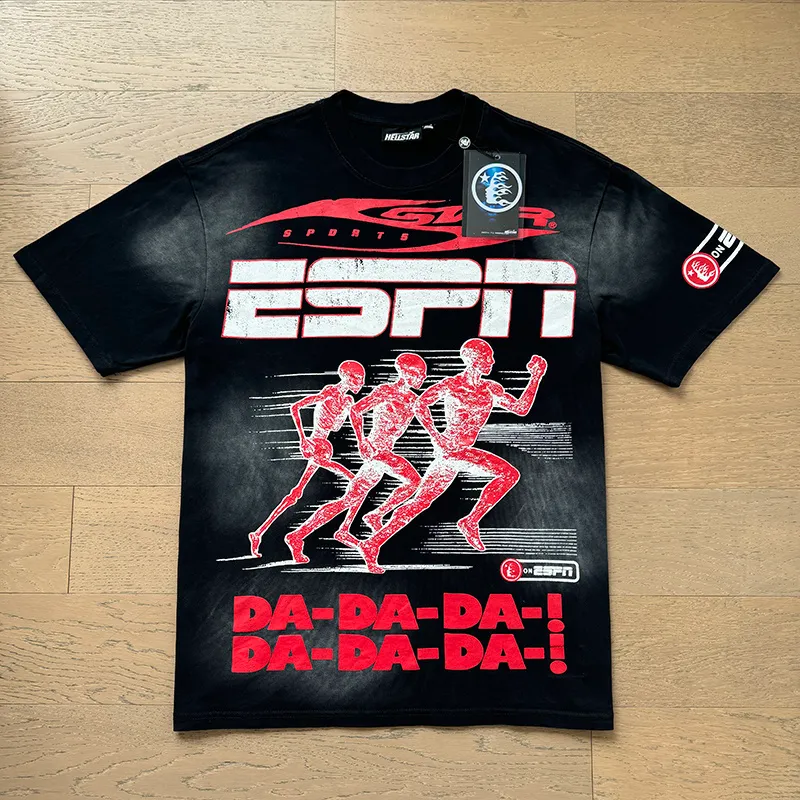 P126 Washed Black Real Shot Hellstar Hellstar Washed Retro Fashion Printed Short-Sleeved T-shirt Fabric: 250g 32 count fine cotton double yarn pure cotton Color: Washed Black Size: S M L XL