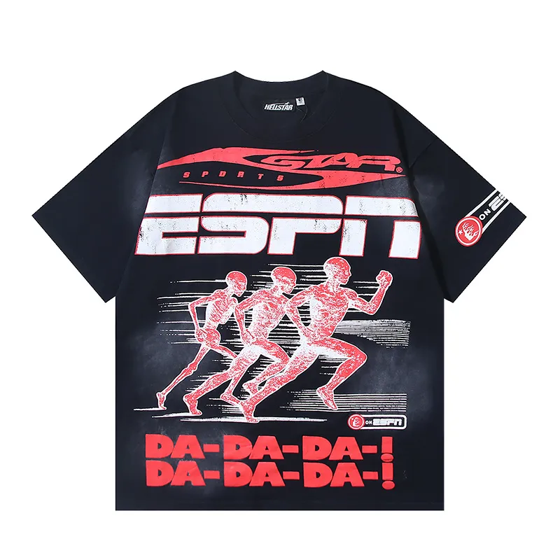 P126 Washed Black Real Shot Hellstar Hellstar Washed Retro Fashion Printed Short-Sleeved T-shirt Fabric: 250g 32 count fine cotton double yarn pure cotton Color: Washed Black Size: S M L XL