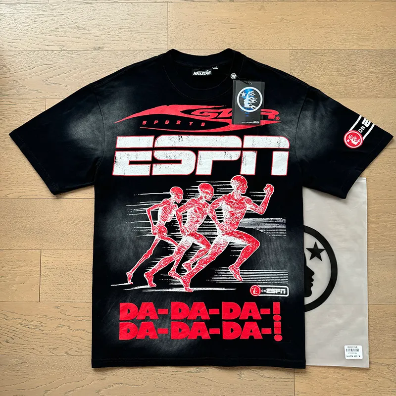 P126 Washed Black Real Shot Hellstar Hellstar Washed Retro Fashion Printed Short-Sleeved T-shirt Fabric: 250g 32 count fine cotton double yarn pure cotton Color: Washed Black Size: S M L XL