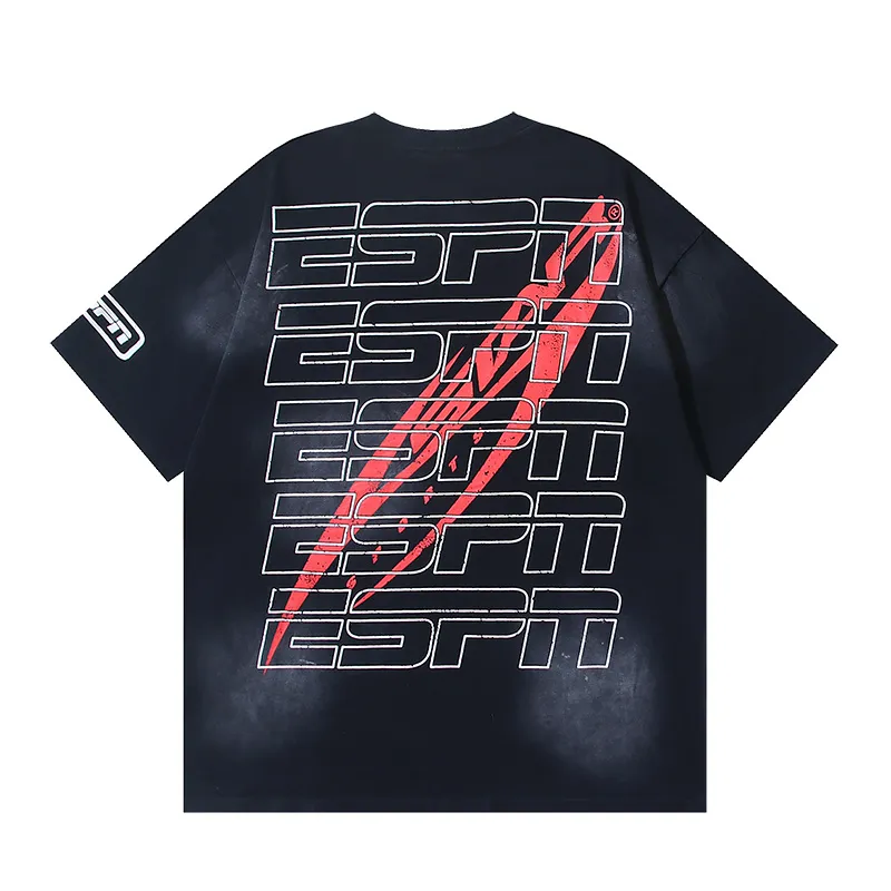 P126 Washed Black Real Shot Hellstar Hellstar Washed Retro Fashion Printed Short-Sleeved T-shirt Fabric: 250g 32 count fine cotton double yarn pure cotton Color: Washed Black Size: S M L XL