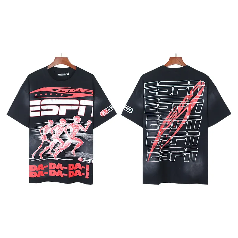 P126 Washed Black Real Shot Hellstar Hellstar Washed Retro Fashion Printed Short-Sleeved T-shirt Fabric: 250g 32 count fine cotton double yarn pure cotton Color: Washed Black Size: S M L XL