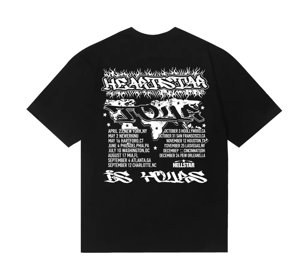6844# P116 Hellstar American fashion high street pure cotton loose short-sleeved T-shirt Color: White Black Size: S M L XL