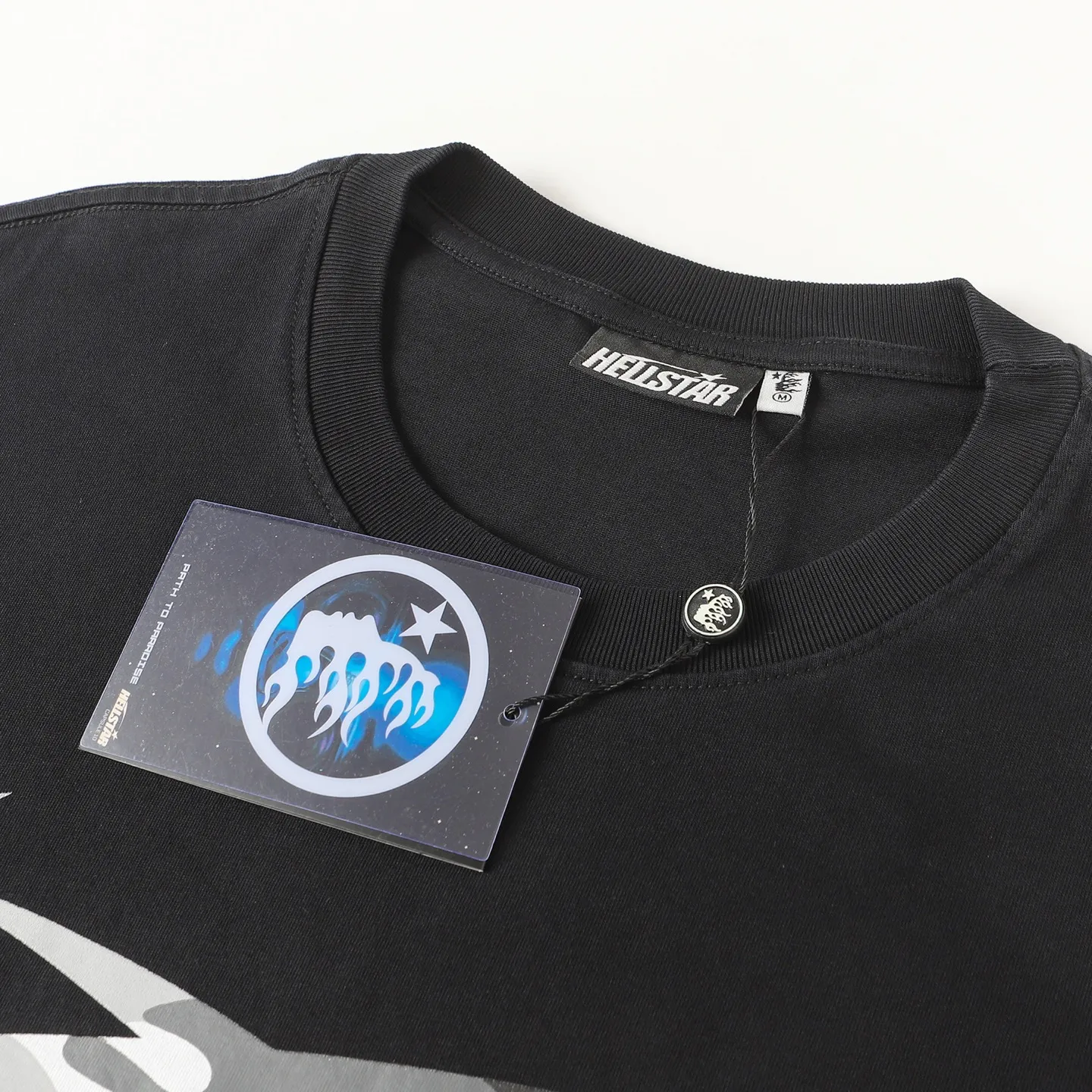 P124 Hellstar Hellstar Cross-border European and American style street fashion brand pure cotton T-shirt Fabric (fabric): 32 counts 250g washed combed double yarn pure cotton Size (size): S-M- L- X L Color (colour): Washed black (spray Ma Liu)