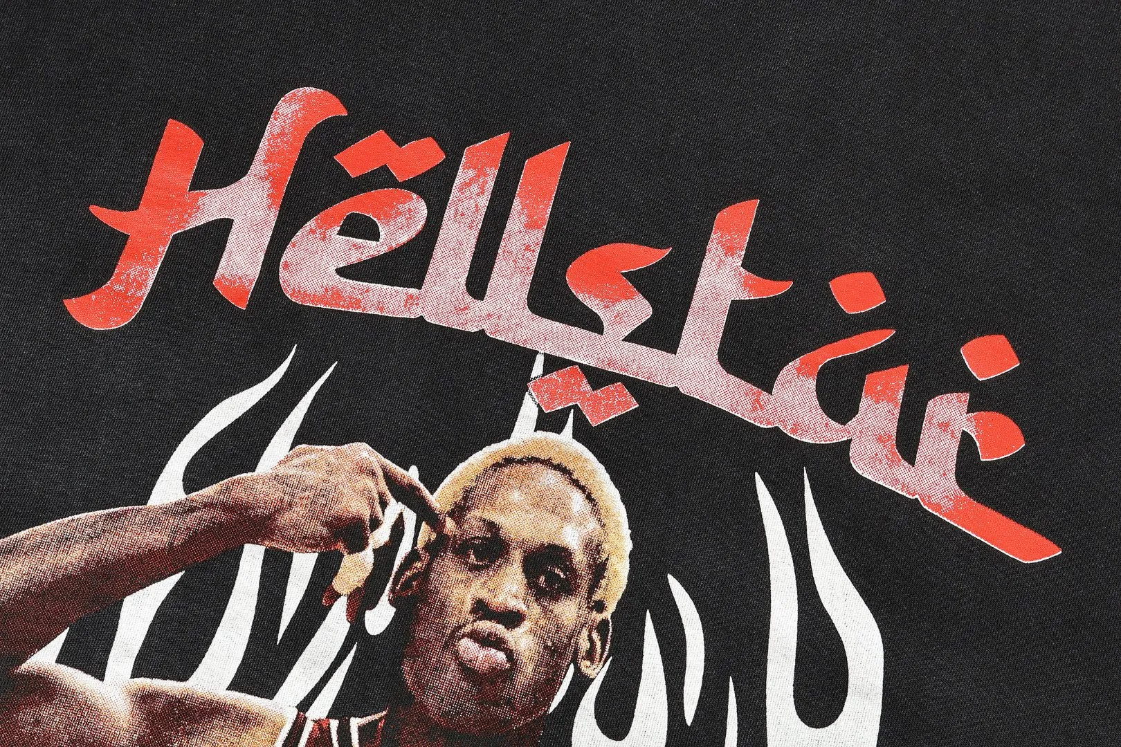 P124 Real-stock high-definition Hellstar Cross-border European and American style street brand pure cotton T-shirt Fabric (fabric): 32 pieces of 250g washed combed double yarn pure cotton Size (size): S-M- L- X L Color (colour): Washed black 👉