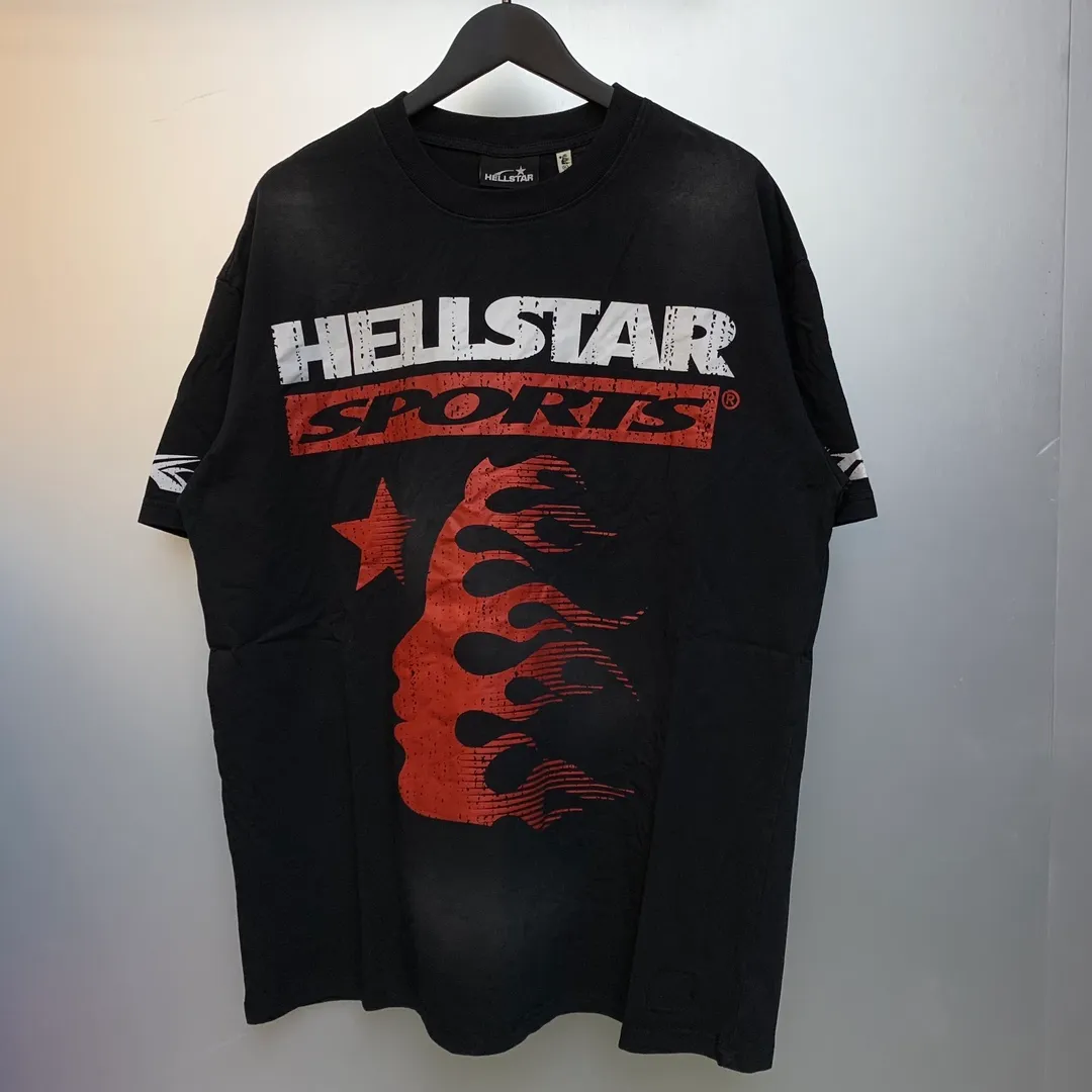 P134 Hellstar Family Tee( T-shirt) Custom Cut and sew garment manufactured in Los Angeles. Dyed and potassium sprayed with jumbo screen print. Fits slightly oversized. Gentle wash tumble dry. Dry clean preferred Newly popular and trendy Hellstar short-sleeved T-shirt!   Standard beauty and trendy workmanship, original customization (fabric, pattern, printing, hang tag, main mark, etc.), exaggerated style, explosive style, dare to break through tradition, bring adventurous new fashion experience!  YoungBoy, the most popular rapper in the youth circle, has shot a lot of models for him, and celebrities such as Dababy and Swae Lee frequently get dressed!  color: Vintage Black (washed black)