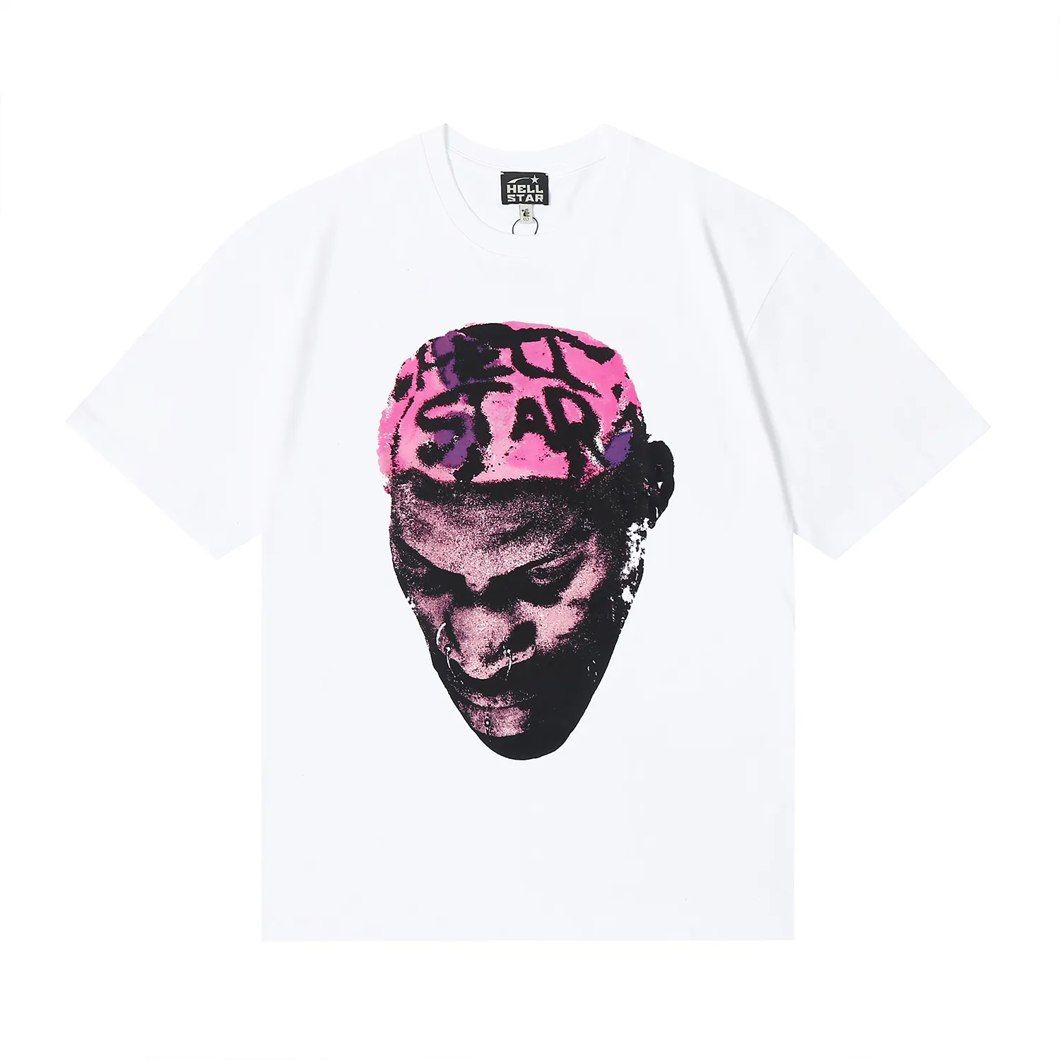 6611# P116 Hellstar Rodman vintage short-sleeved American street retro hip-hop oversize printed T-shirt Color: White Size: S M L XL