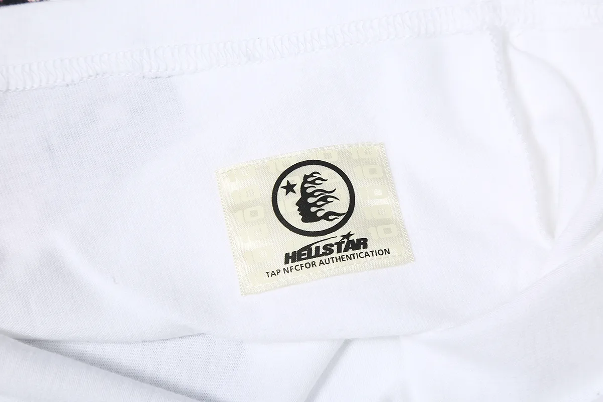 6611# P116 Hellstar Rodman vintage short-sleeved American street retro hip-hop oversize printed T-shirt Color: White Size: S M L XL