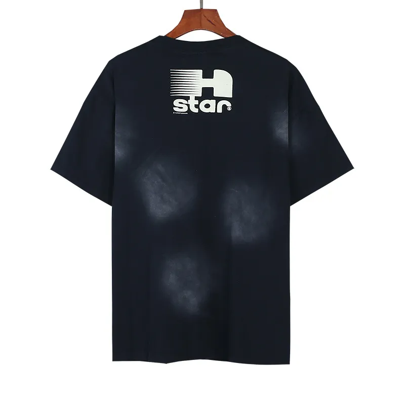 P126 Washed Black Real Shot Hellstar Hellstar Washed Retro Fashion Printed Short-Sleeved T-shirt Fabric: 250g 32 count fine cotton double yarn pure cotton Color: Washed Black Size: S M L XL