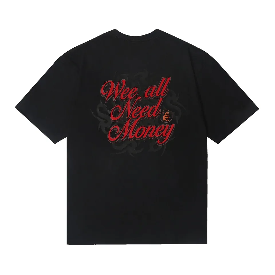 6608# P116 Hellstar short-sleeved Hellstar American fashion brand creative fun staring eyes printed high street retro T-shirt Color: White Black Apricot Code Number: S M L XL