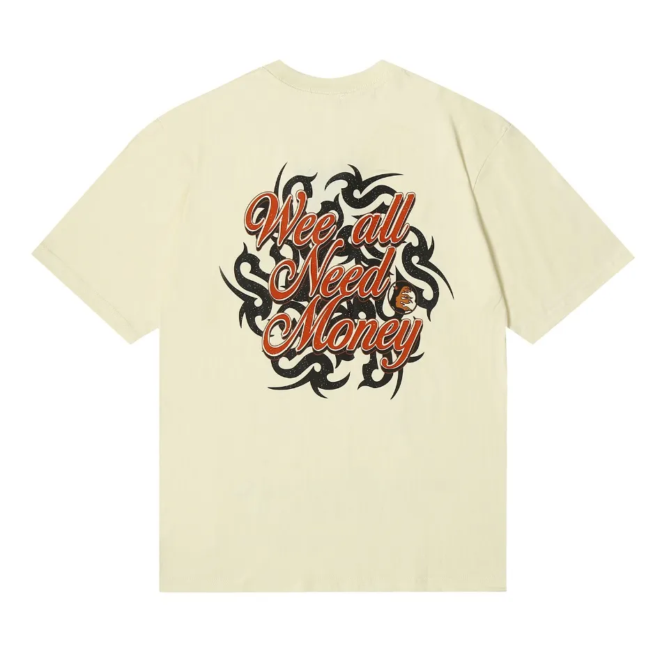 6608# P116 Hellstar short-sleeved Hellstar American fashion brand creative fun staring eyes printed high street retro T-shirt Color: White Black Apricot Code Number: S M L XL