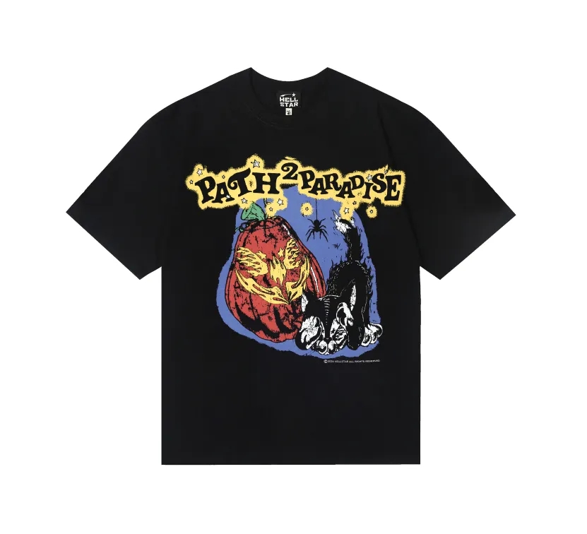 6784# P116 Hellstar American fashion high street pure cotton loose short-sleeved T-shirt Color: Black Gray White Size: S M L XL