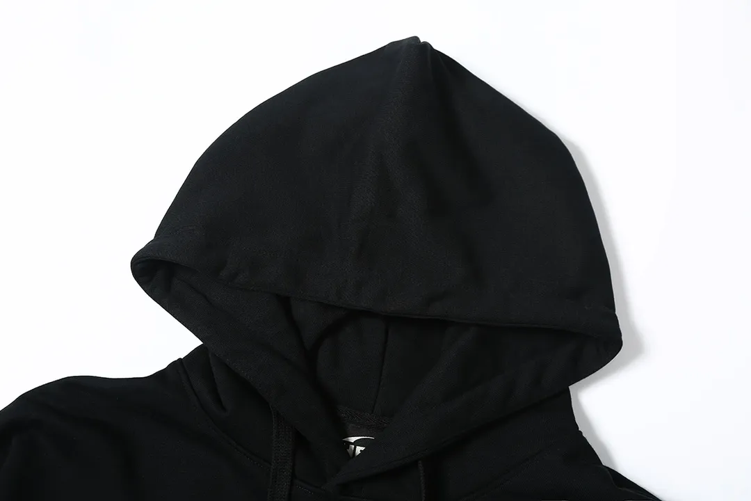 9903# P200 Ins American hip-hop trendy brand Hell Star letter printed high street men and women loose hooded pullover sweatshirt Color: Black Size: S M L XL