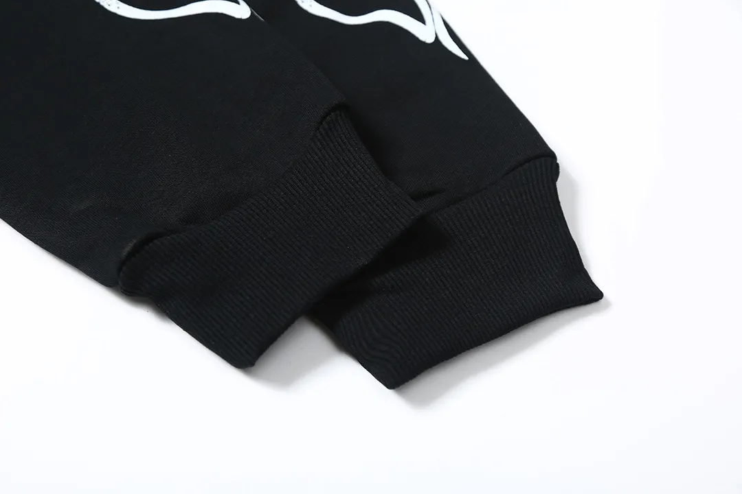 9903# P200 Ins American hip-hop trendy brand Hell Star letter printed high street men and women loose hooded pullover sweatshirt Color: Black Size: S M L XL
