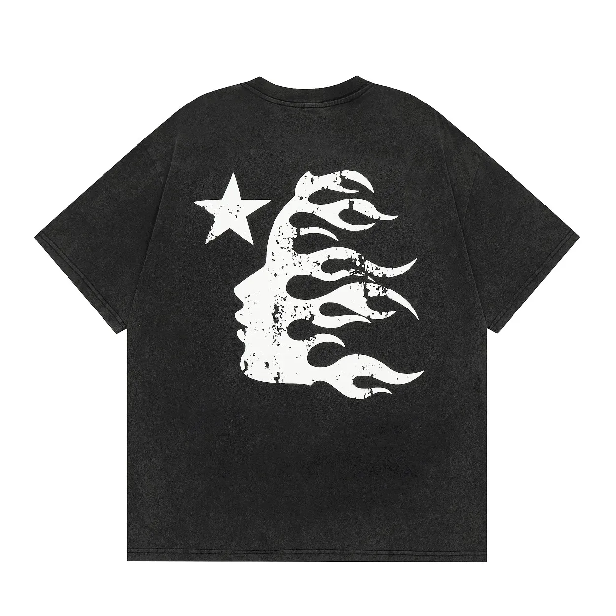 P134 Hellstar Rodman Tee short-sleeved T-shirt The new hot trendy Hellstar! Standard beauty and trendy workmanship, original customization (fabric, pattern, printing, hang tag, main mark, etc.), exaggerated style, explosive style, dare to break through tradition, bring adventurous new fashion experience!  YoungBoy, the most popular rapper in the youth circle, has shot a lot of models for him, and celebrities such as Dababy and Swae Lee frequently get dressed!   color: Vintage Black (washed black) size: S, M, L, XL