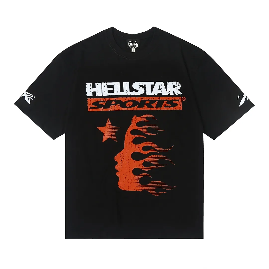 6637# P116 Hellstar American fashion high street pure cotton loose short-sleeved T-shirt Color: White Black Size: S M L XL