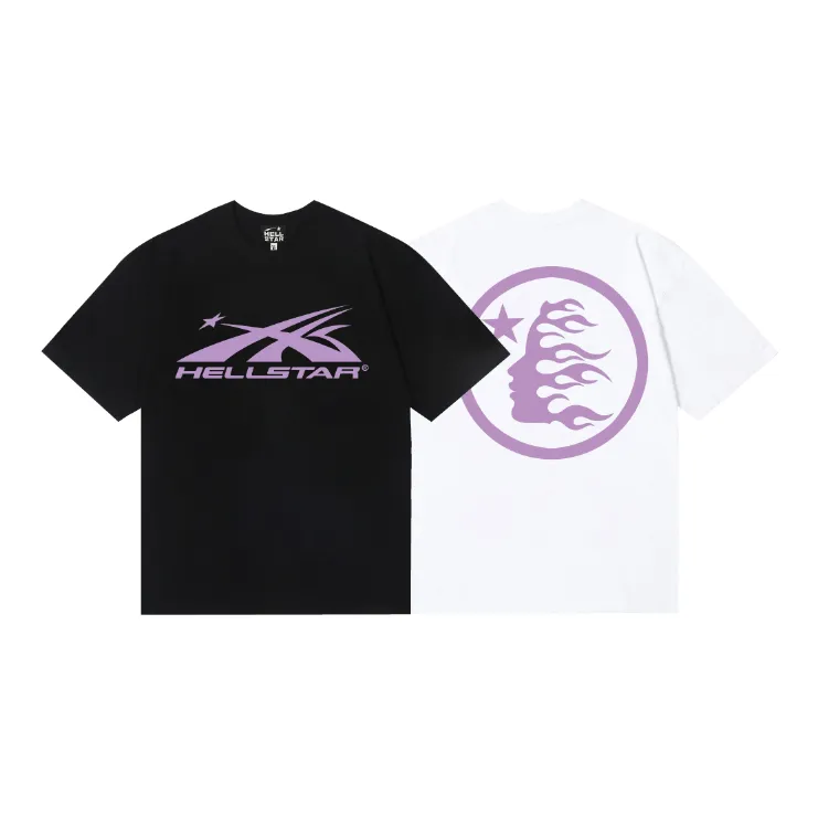 6804# P112 Hellstar American fashion high street pure cotton loose short-sleeved T-shirt Color: White Black Size: S M L XL