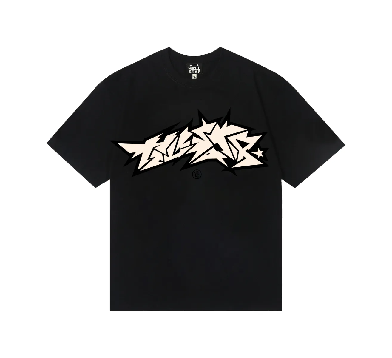 6833# P112 Hellstar American fashion high street pure cotton loose short-sleeved T-shirt Color: Black Red Size: S M L XL