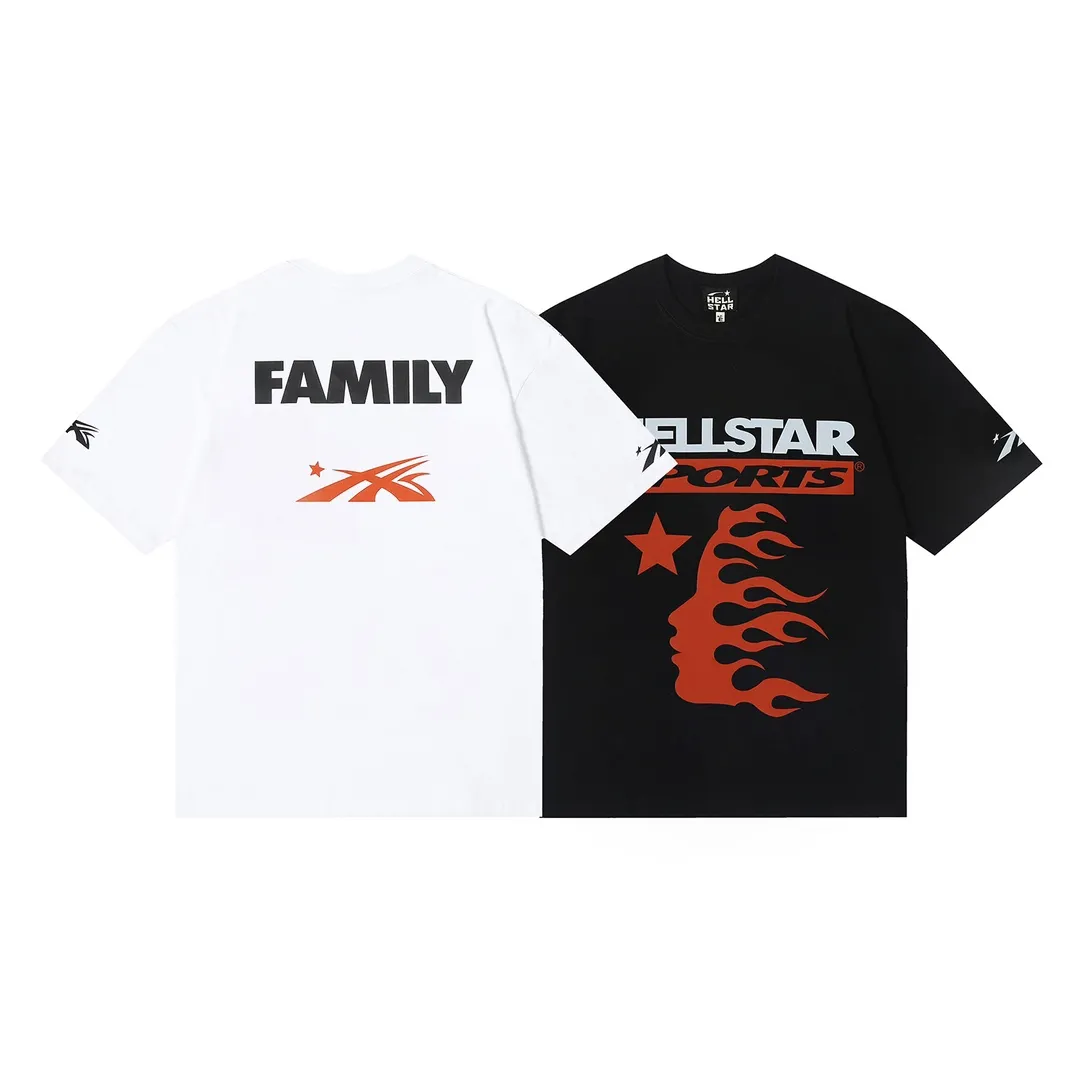6647# P116 Hellstar American fashion high street pure cotton loose short-sleeved T-shirt Color: White Black Size: S M L XL