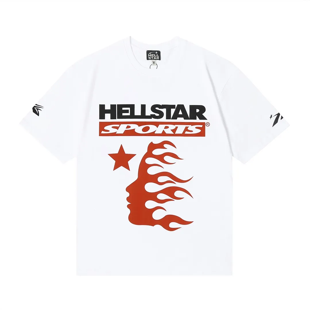 6647# P116 Hellstar American fashion high street pure cotton loose short-sleeved T-shirt Color: White Black Size: S M L XL
