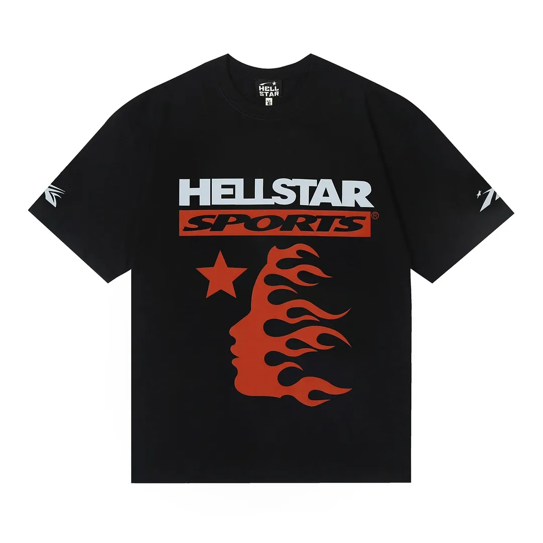 6647# P116 Hellstar American fashion high street pure cotton loose short-sleeved T-shirt Color: White Black Size: S M L XL