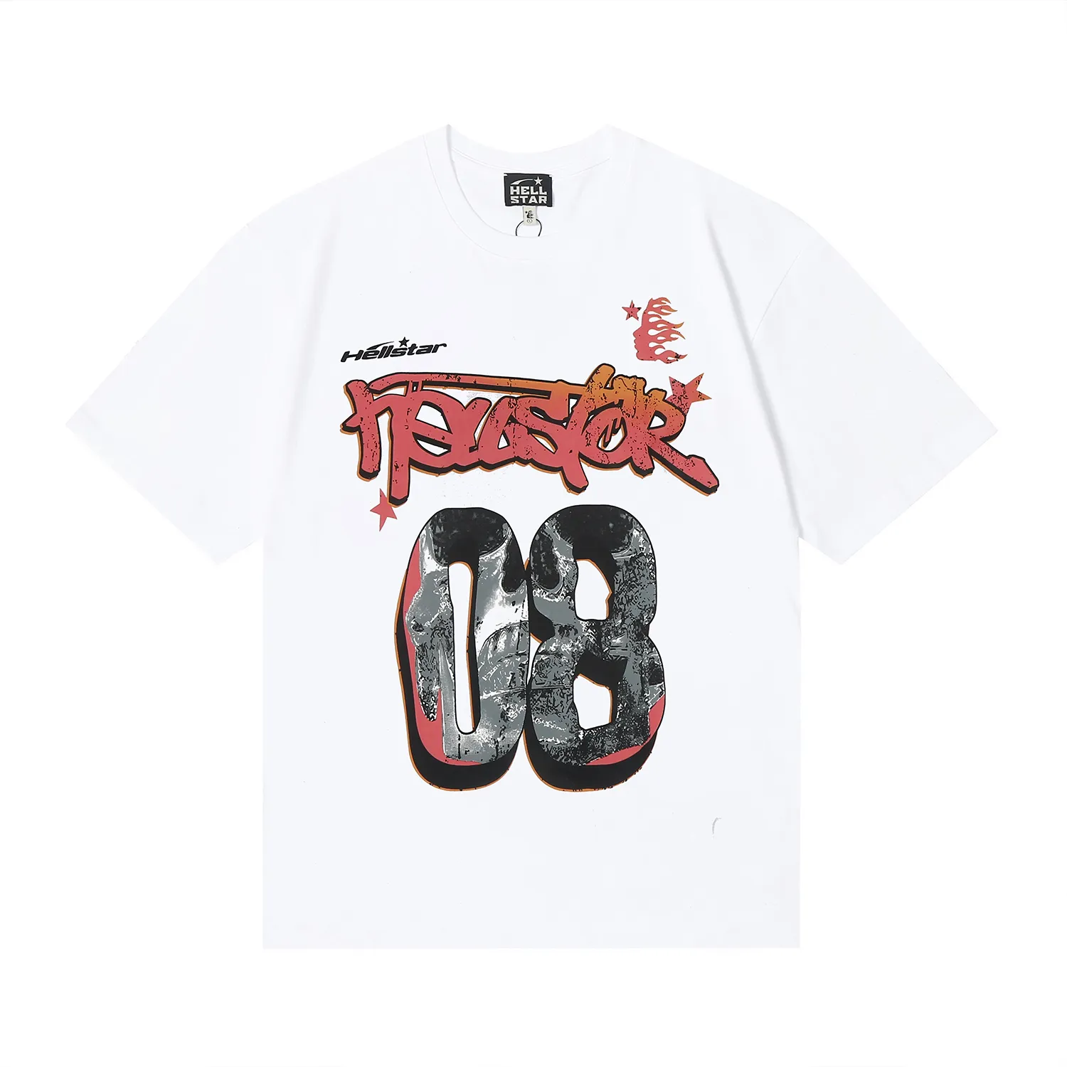 6698# P116 Hellstar American fashion high street pure cotton loose short-sleeved T-shirt Color: White Black Size: S M L XL