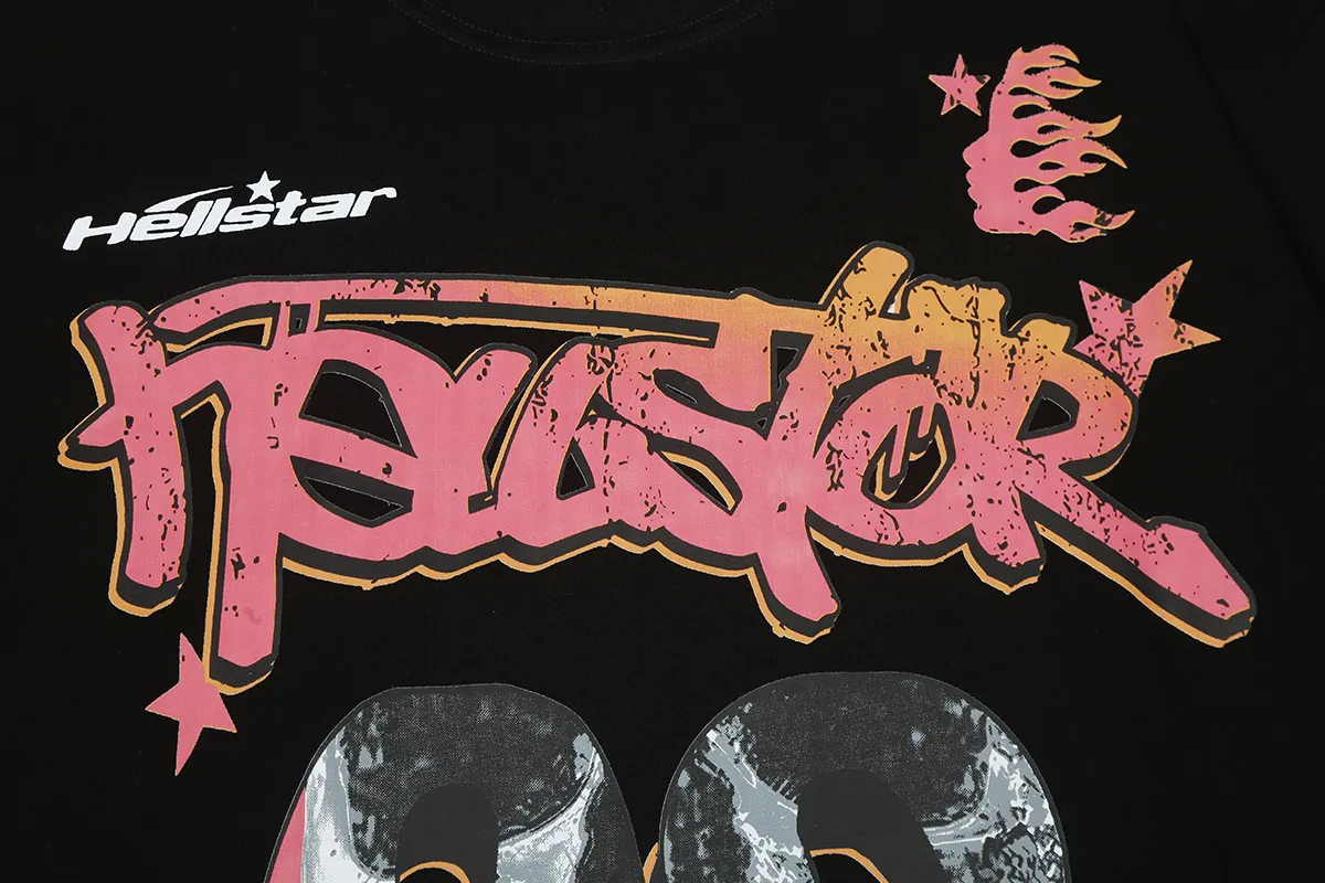 6698# P116 Hellstar American fashion high street pure cotton loose short-sleeved T-shirt Color: White Black Size: S M L XL