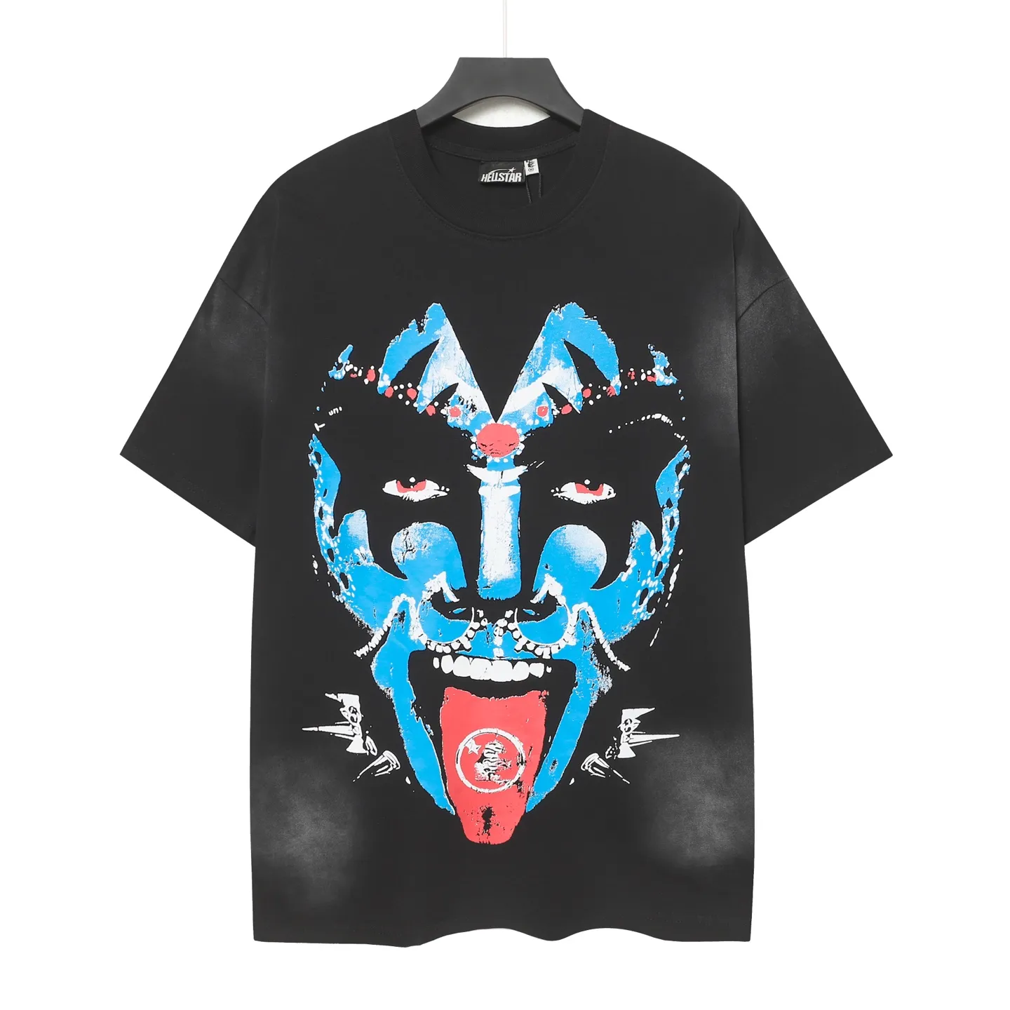 P124 Hellstar Hellstar Cross-border European and American style street fashion brand pure cotton T-shirt Fabric (fabric): 32 counts 250g washed combed double yarn pure cotton Size (size): S-M- L- X L Color (colour): Washed black (spray Ma Liu)