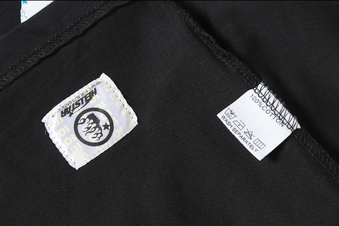 P124 Hellstar Hellstar Cross-border European and American style street fashion brand pure cotton T-shirt Fabric (fabric): 32 counts 250g washed combed double yarn pure cotton Size (size): S-M- L- X L Color (colour): Washed black (spray Ma Liu)