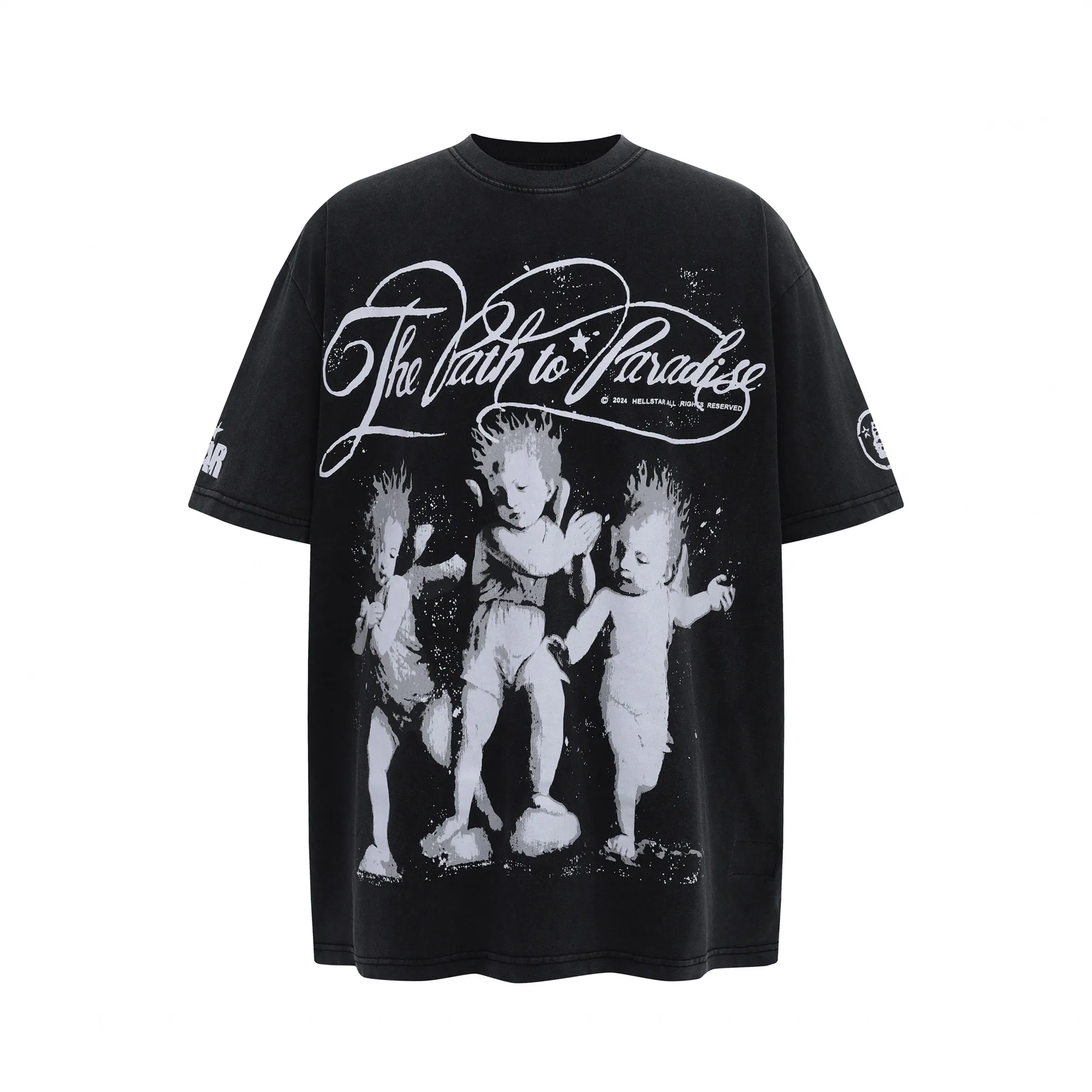 P126 HELLSTAR The Path To Paradise Complexcon Tee short-sleeved T-shirt The new hot beauty trend Hellstar!  Standard beauty and trendy workmanship, original customization (fabric, pattern, printing, hang tag, main mark, etc.), exaggerated style, explosive style, dare to break through tradition, bring adventurous new fashion experience!   YoungBoy, the most popular rapper in the youth circle, has shot a lot of models for him, and celebrities such as Dababy and Swae Lee frequently get dressed!  color: black Size: S, M, L, XL