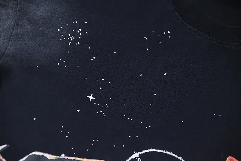 P126 Washed Black Real Shot Hellstar Hellstar Washed Retro Fashion Printed Short-Sleeved T-shirt Fabric: 250g 32 count fine cotton double yarn pure cotton Color: Washed Black Size: S M L XL