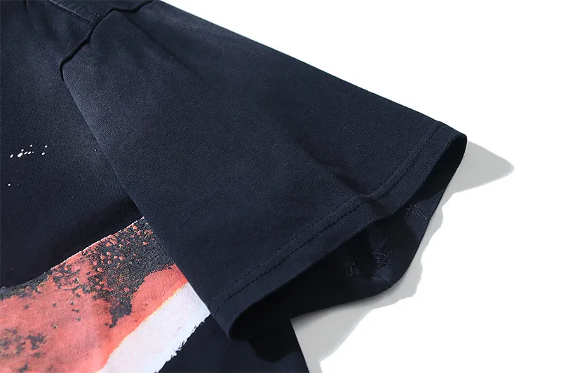 P126 Washed Black Real Shot Hellstar Hellstar Washed Retro Fashion Printed Short-Sleeved T-shirt Fabric: 250g 32 count fine cotton double yarn pure cotton Color: Washed Black Size: S M L XL