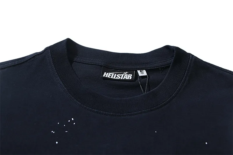 P126 Washed Black Real Shot Hellstar Hellstar Washed Retro Fashion Printed Short-Sleeved T-shirt Fabric: 250g 32 count fine cotton double yarn pure cotton Color: Washed Black Size: S M L XL