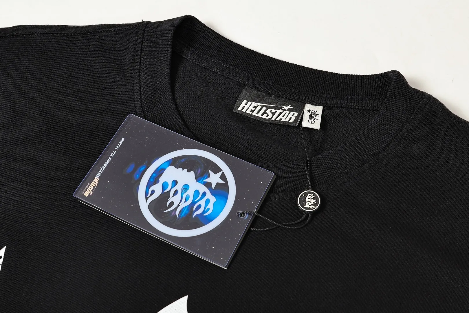 P124 Real-stock high-definition Hellstar Cross-border European and American style street brand pure cotton T-shirt Fabric (fabric): 32 pieces of 250g washed combed double yarn pure cotton Size (size): S-M- L- X L Color (colour): washed black/washed gray 👉