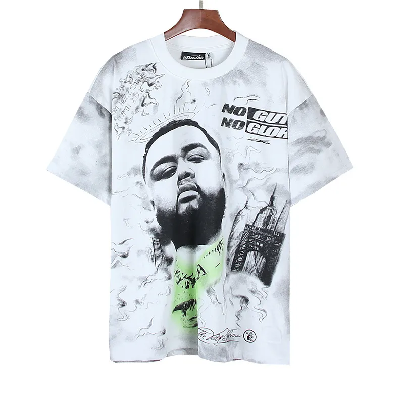 P116 Real shot of Hellstar Hellstar high street pure cotton loose short-sleeved T-shirt Fabric: 240g 32 count fine cotton double yarn pure cotton Color: White Size: S M L XL