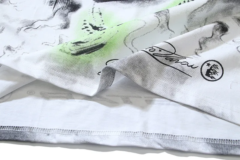 P116 Real shot of Hellstar Hellstar high street pure cotton loose short-sleeved T-shirt Fabric: 240g 32 count fine cotton double yarn pure cotton Color: White Size: S M L XL