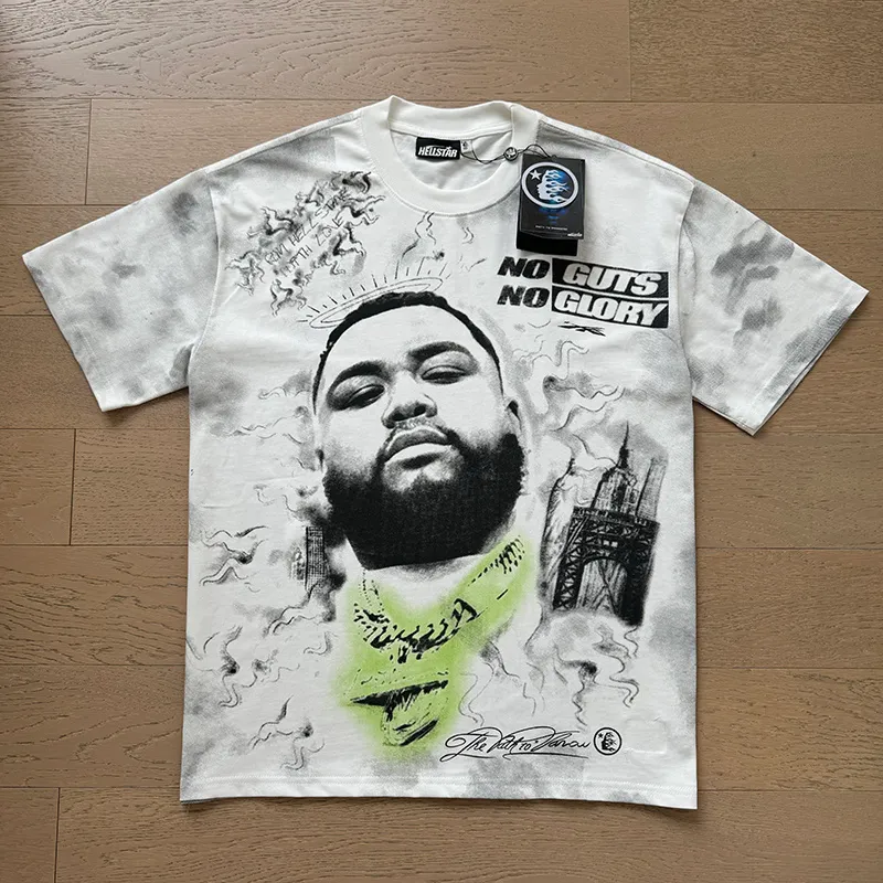 P116 Real shot of Hellstar Hellstar high street pure cotton loose short-sleeved T-shirt Fabric: 240g 32 count fine cotton double yarn pure cotton Color: White Size: S M L XL