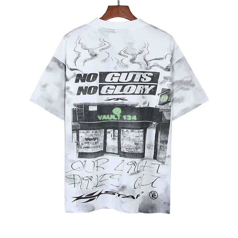 P116 Real shot of Hellstar Hellstar high street pure cotton loose short-sleeved T-shirt Fabric: 240g 32 count fine cotton double yarn pure cotton Color: White Size: S M L XL