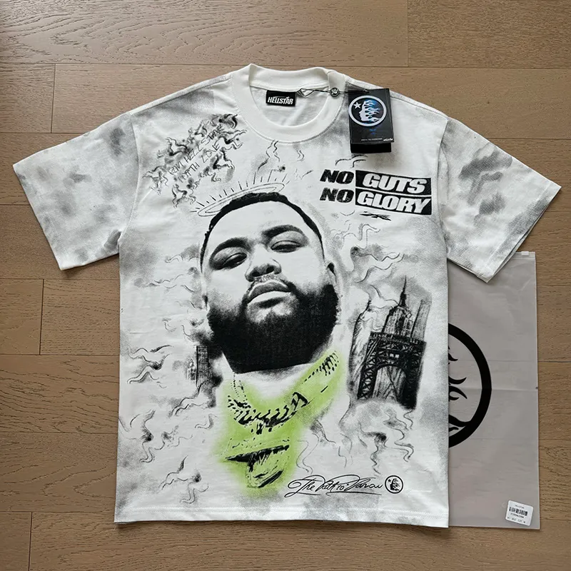 P116 Real shot of Hellstar Hellstar high street pure cotton loose short-sleeved T-shirt Fabric: 240g 32 count fine cotton double yarn pure cotton Color: White Size: S M L XL