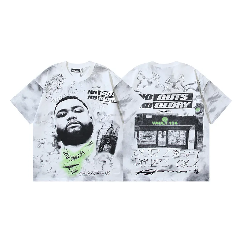 P116 Real shot of Hellstar Hellstar high street pure cotton loose short-sleeved T-shirt Fabric: 240g 32 count fine cotton double yarn pure cotton Color: White Size: S M L XL
