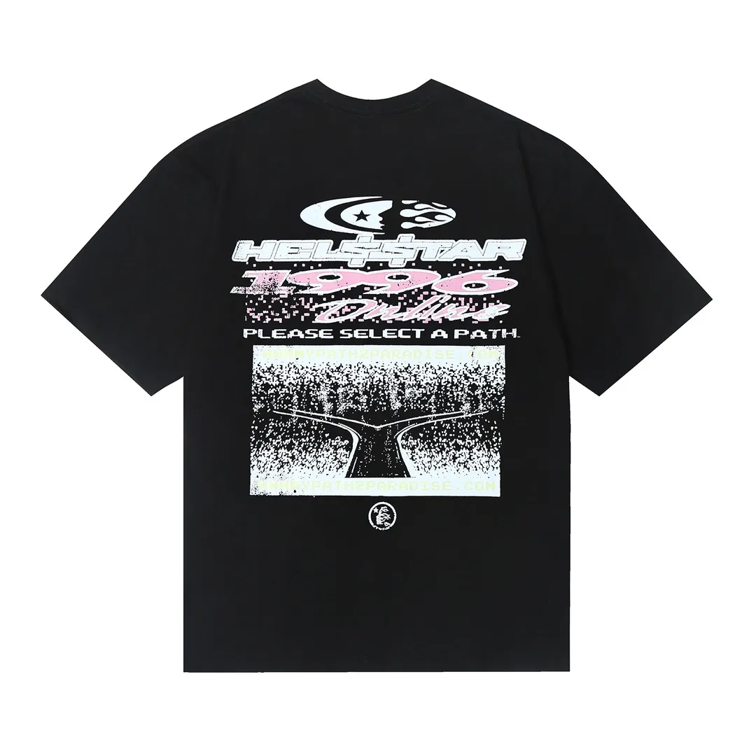 6639# P116 Hellstar American fashion high street pure cotton loose short-sleeved T-shirt Color: White Black Size: S M L XL
