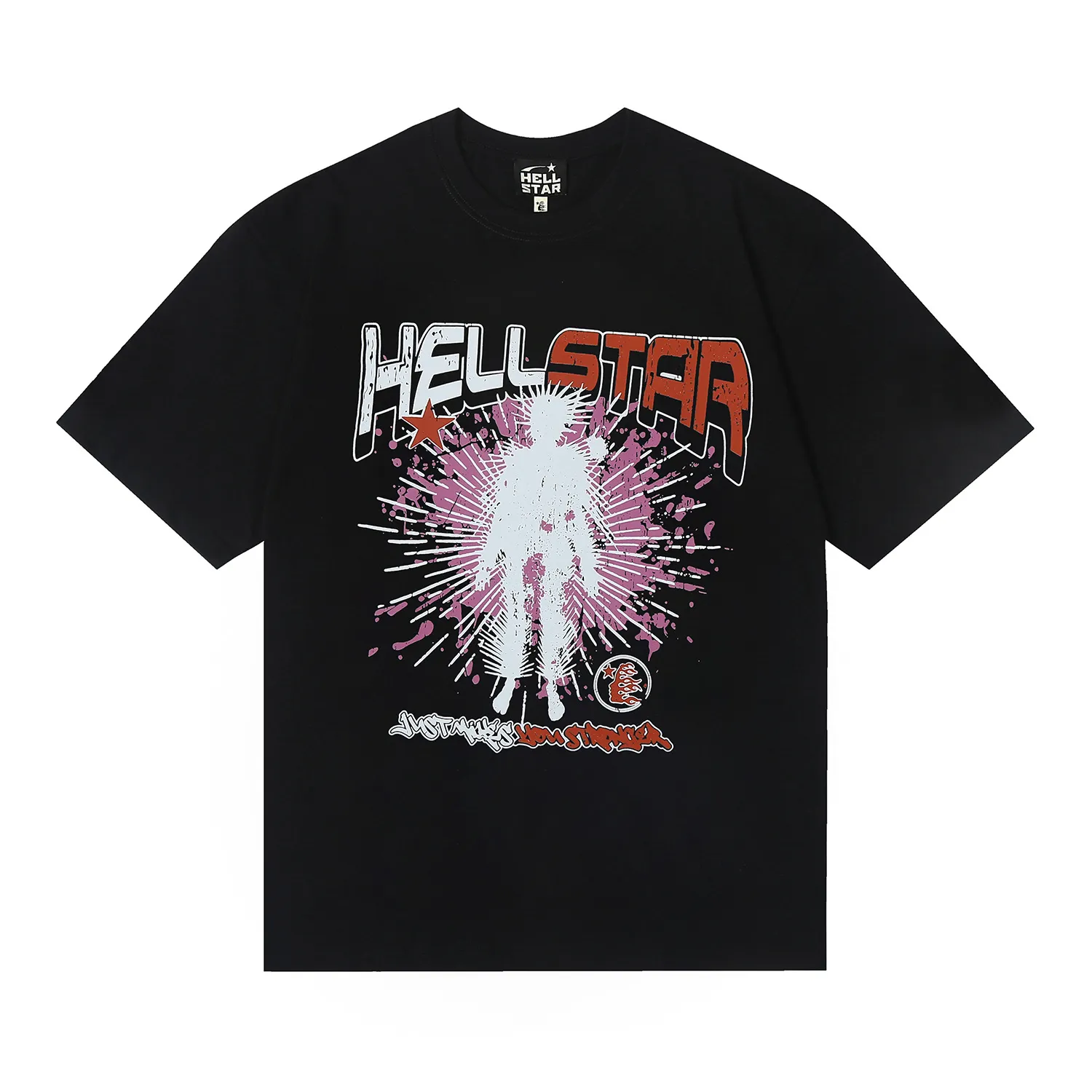 6677# P116 Hellstar American fashion high street pure cotton loose short-sleeved T-shirt Color: White Black Apricot Code Number: S M L XL