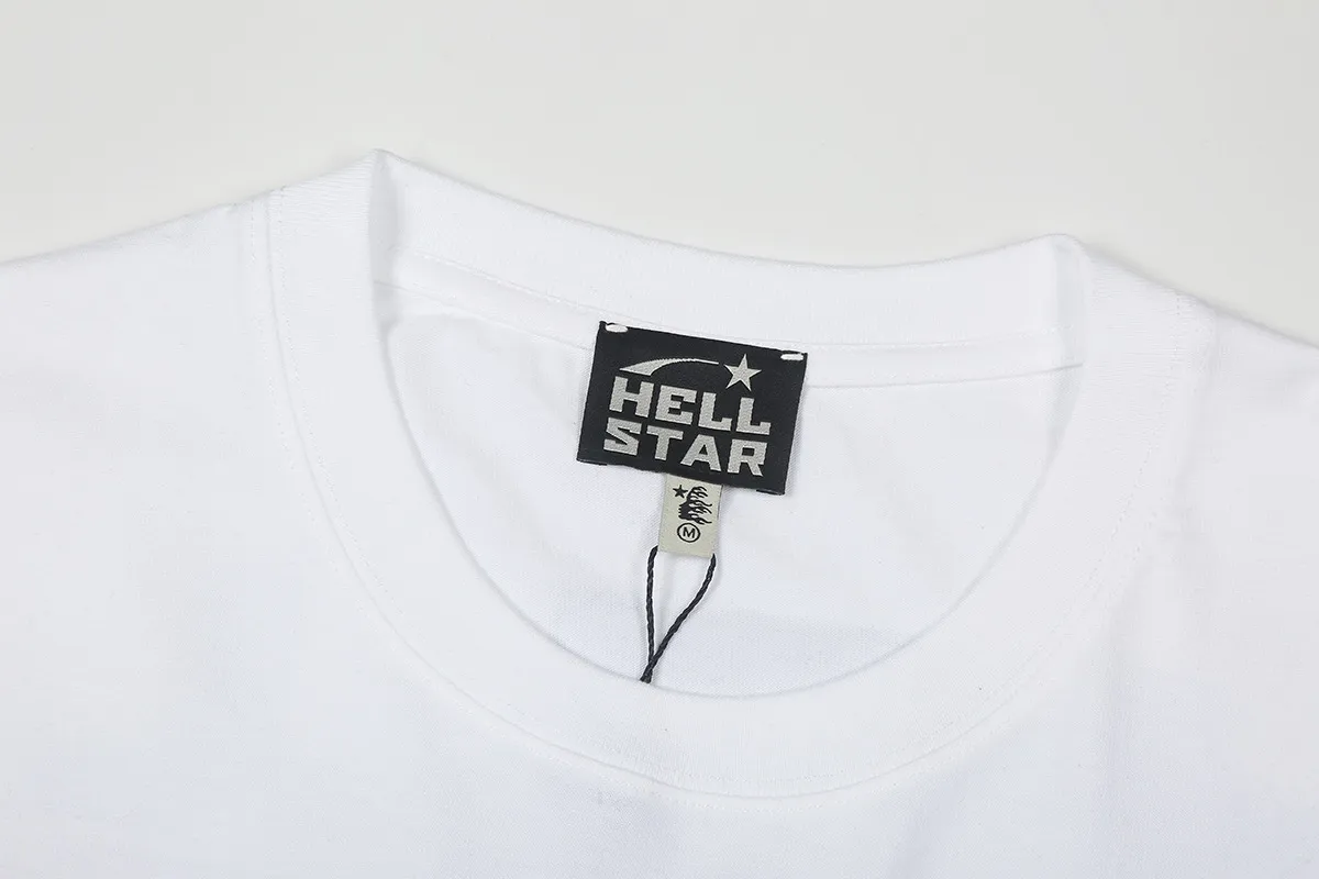 6677# P116 Hellstar American fashion high street pure cotton loose short-sleeved T-shirt Color: White Black Apricot Code Number: S M L XL