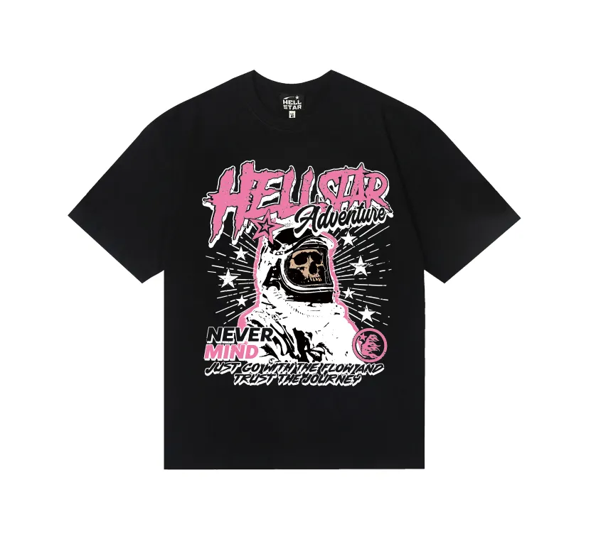 6769# P116 Hellstar American fashion high street pure cotton loose short-sleeved T-shirt Color: White Black Size: S M L XL